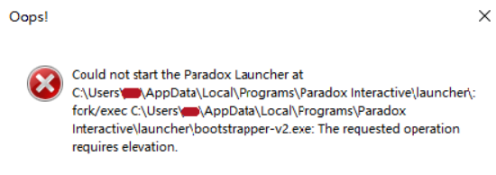 具体问题：Could not start launcher